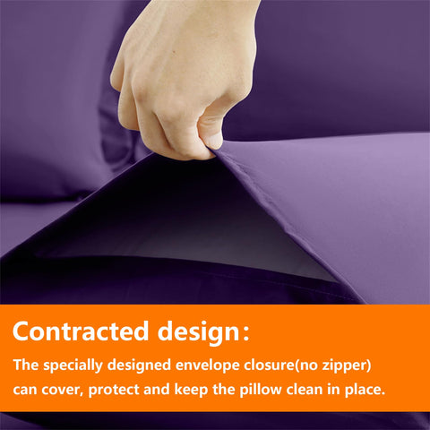 TAIMIT purple pillow sham and pillowcase pair completes coordinated bedding style.