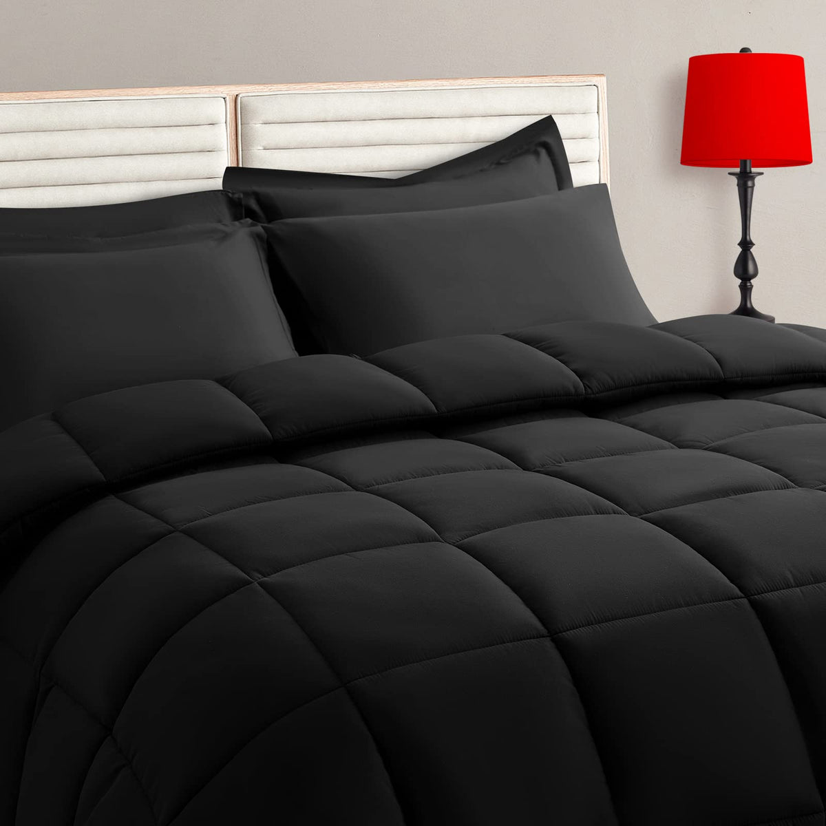 TAIMIT queen comforter set fluffy close-up for all-season warmth