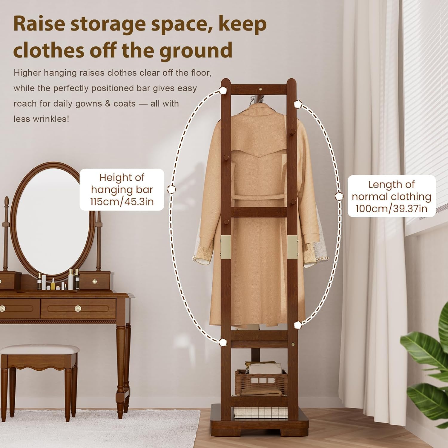 Natural rubberwood finish adds warm tone to any room