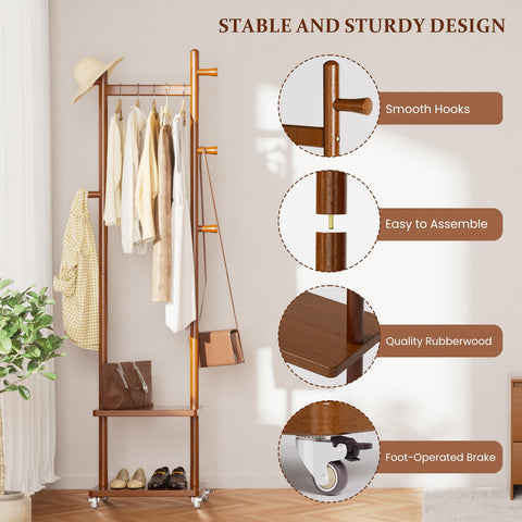 Taitiy coat rack assembles quickly with included tools in minutes.