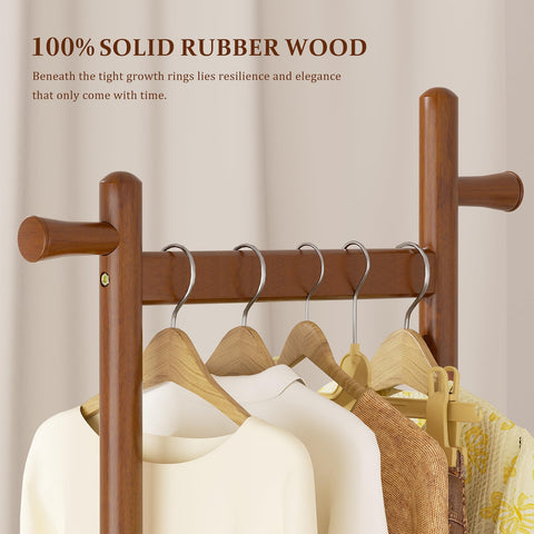 Taitiy rack built from 100% solid rubberwood with warm grain.