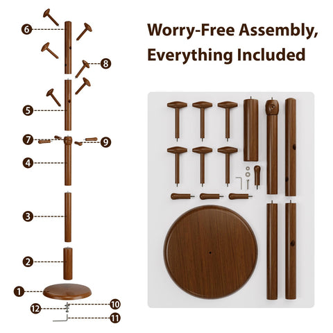 Taitiy 10-hook rack fits compact rooms while keeping clothes sorted