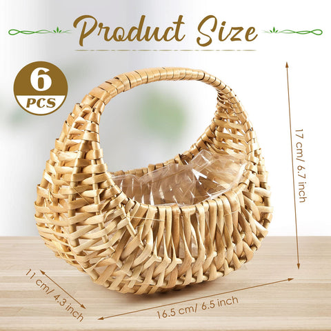 Taiyin six-pack wicker basket with half-moon design, a charming home or garden accent.