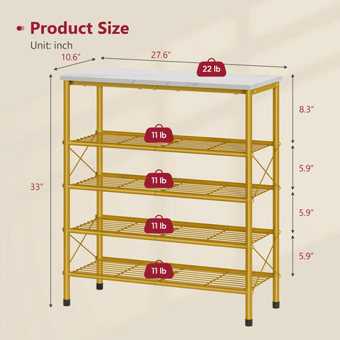 Tajsoon 5-Tier Shoe Rack in entryway with versatile storage.