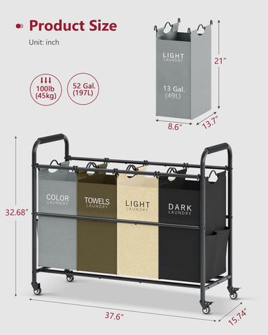 Tajsoon steel frame with anti-rust finish resists daily laundry use