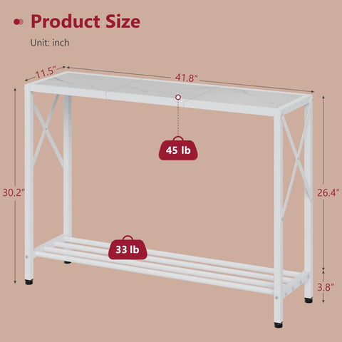 Tajsoon console table adjustable feet protect floors and prevent wobble.