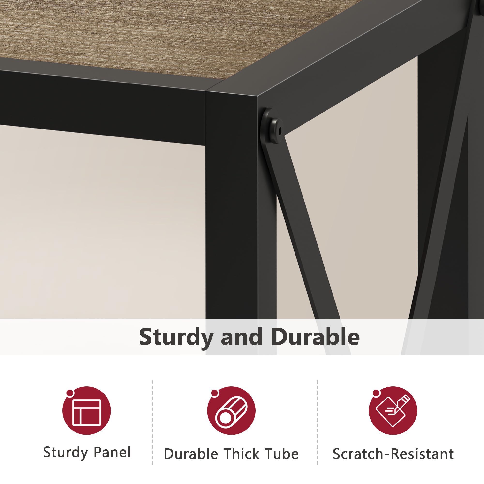 Tajsoon console table with adjustable feet protects floors on uneven surfaces.