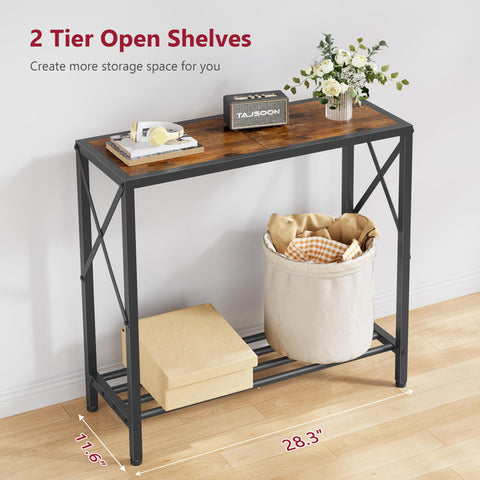 Tajsoon console table slim profile fits narrow hallways