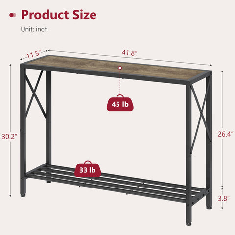 Tajsoon console table shelf detail shows versatile storage opportunities.
