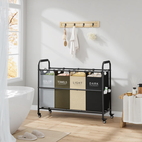 Tajsoon sorter in dorm or apartment setup enables practical laundry organization