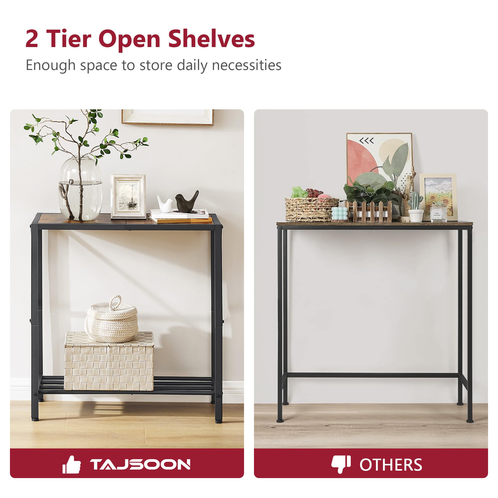 Tajsoon entryway table adjustable footpads protect floors