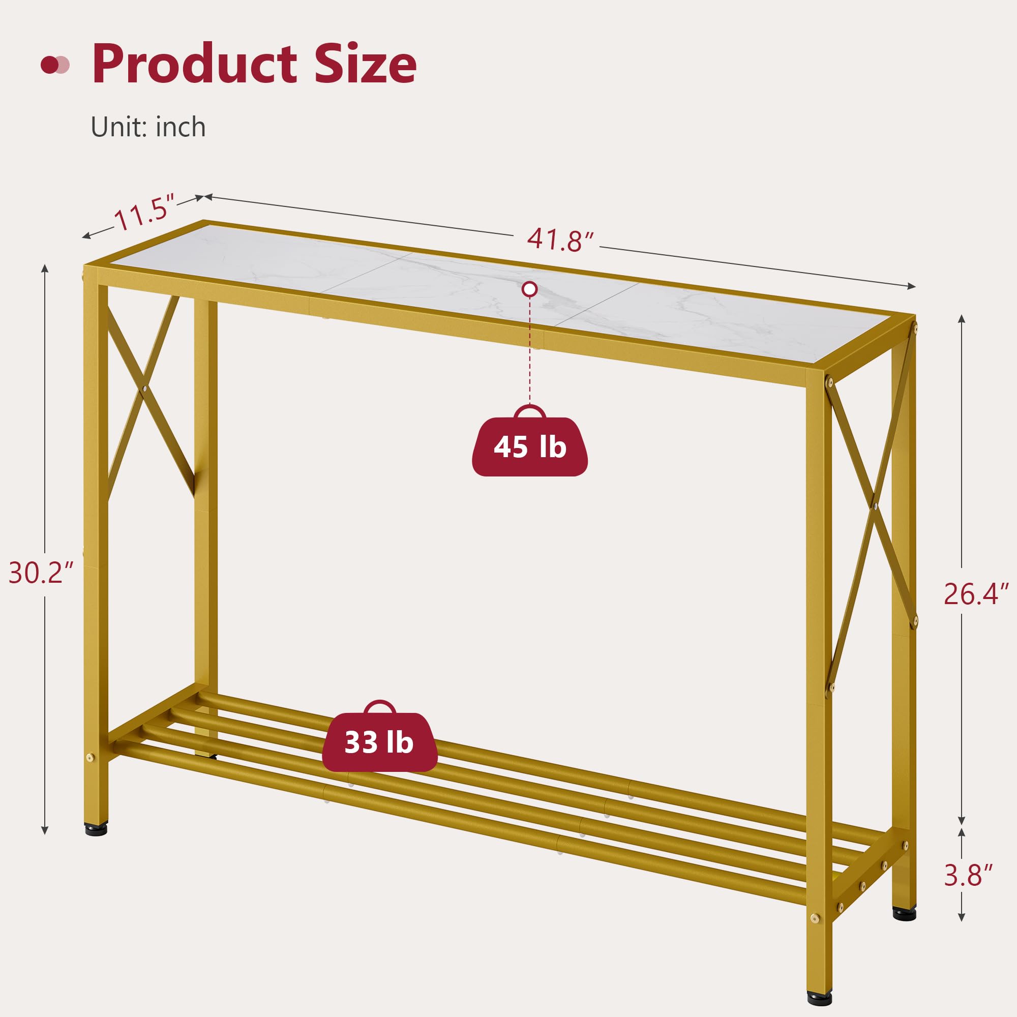 Tajsoon entryway table fits narrow spaces and hallways for streamlined organization.