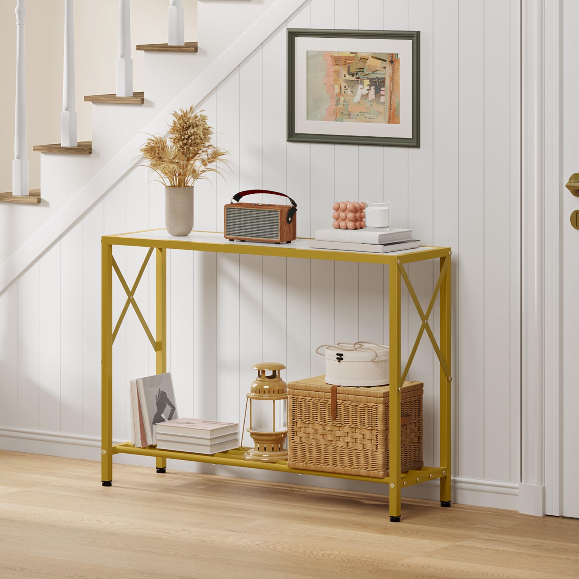 Tajsoon console suitable for living rooms and offices to organize essentials.