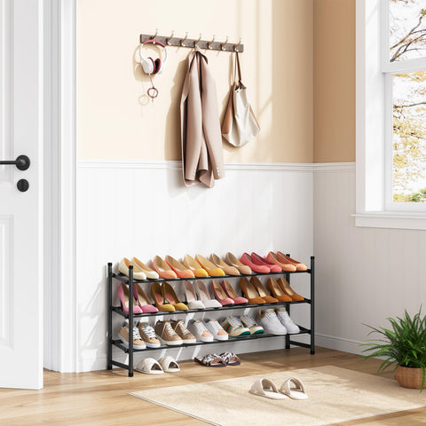 Tajsoon expandable shoe rack ideal for entryways and closets, keeping everyday footwear organized.