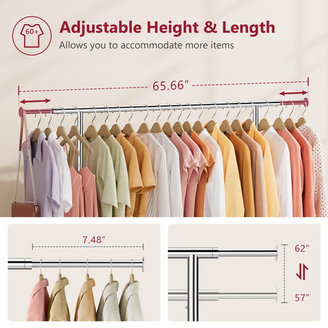 Tajsoon rack with rolling casters moves smoothly between spaces