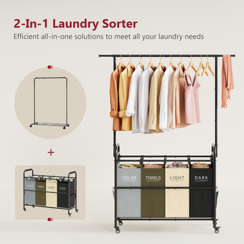 Tajsoon cart with removable bags for easy transfer.