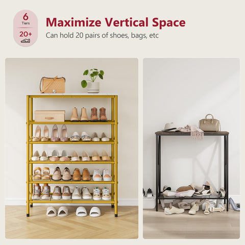 Tajsoon metal mesh shelves offer breathable, organized storage.