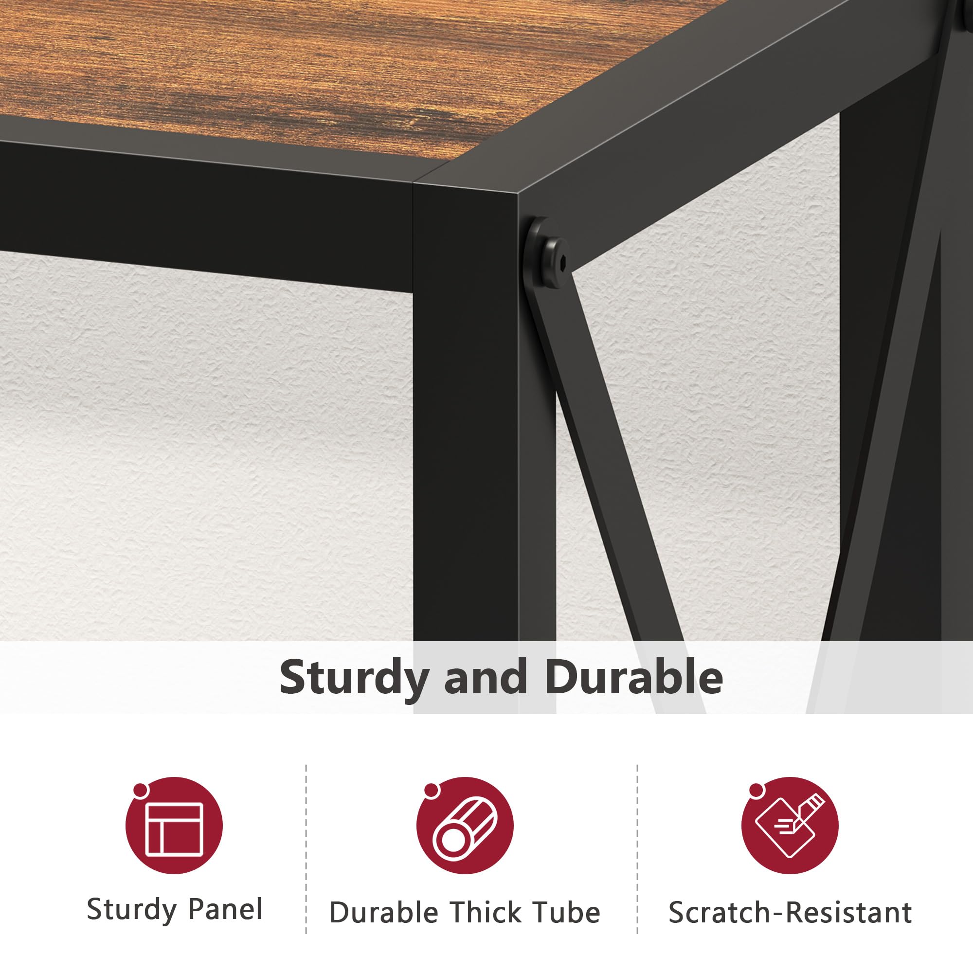 Tajsoon rustic brown and black finish complements rustic-modern interiors.