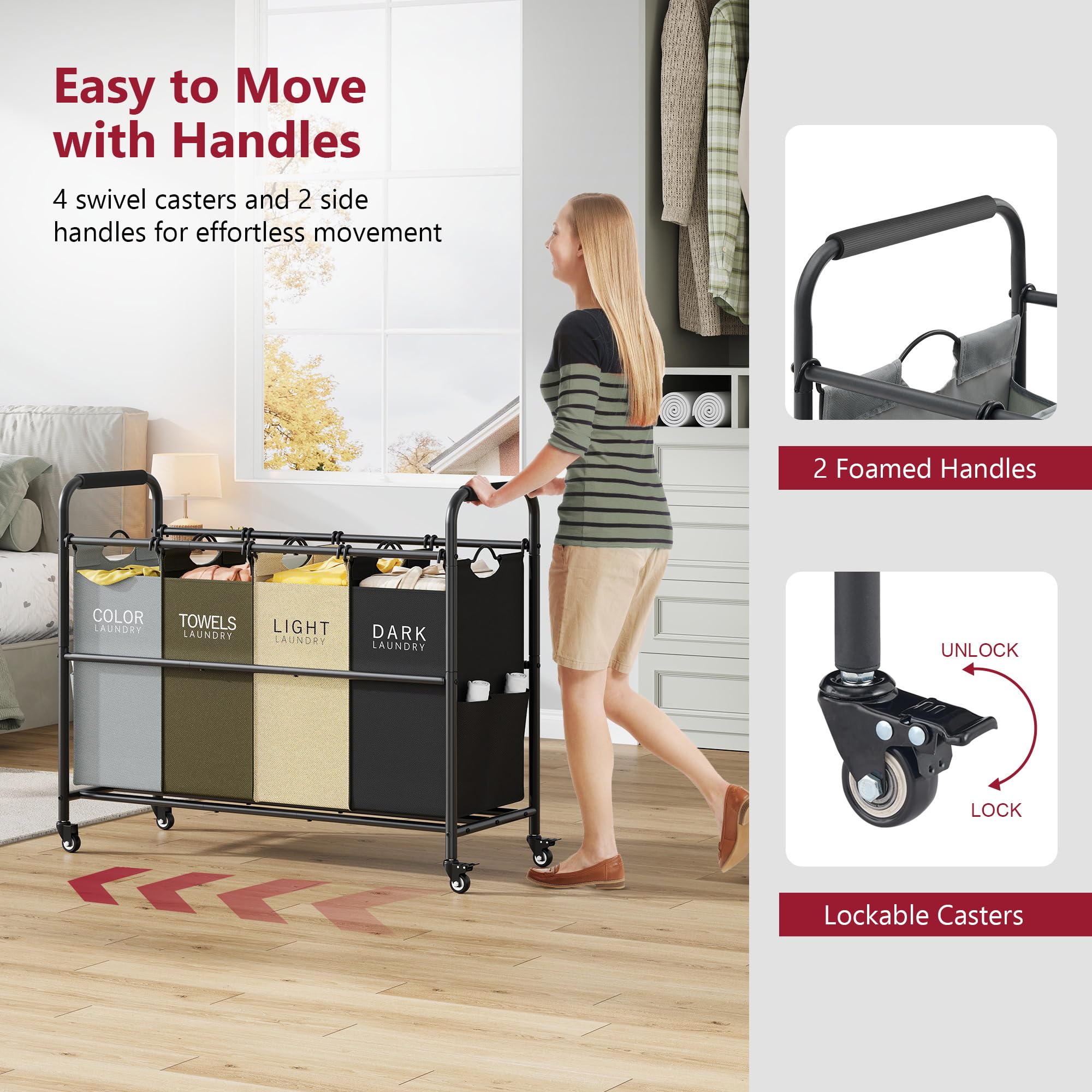Tajsoon side pockets store small items for clutter-free sorting