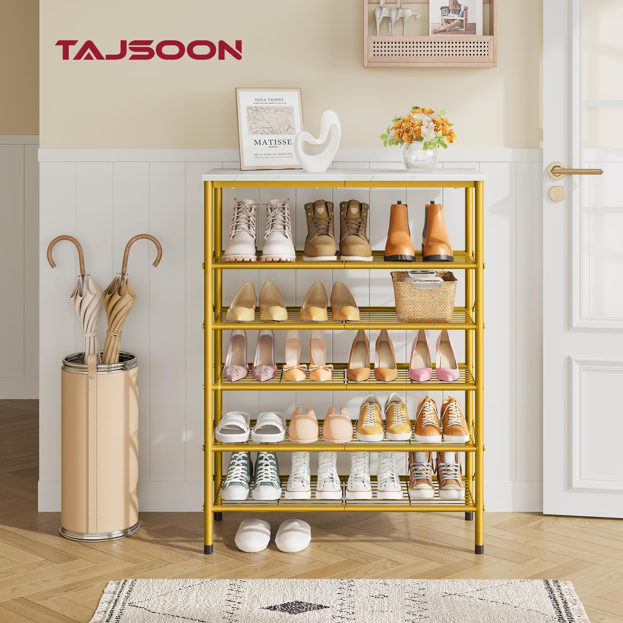 Tajsoon sturdy industrial metal construction for lasting use.