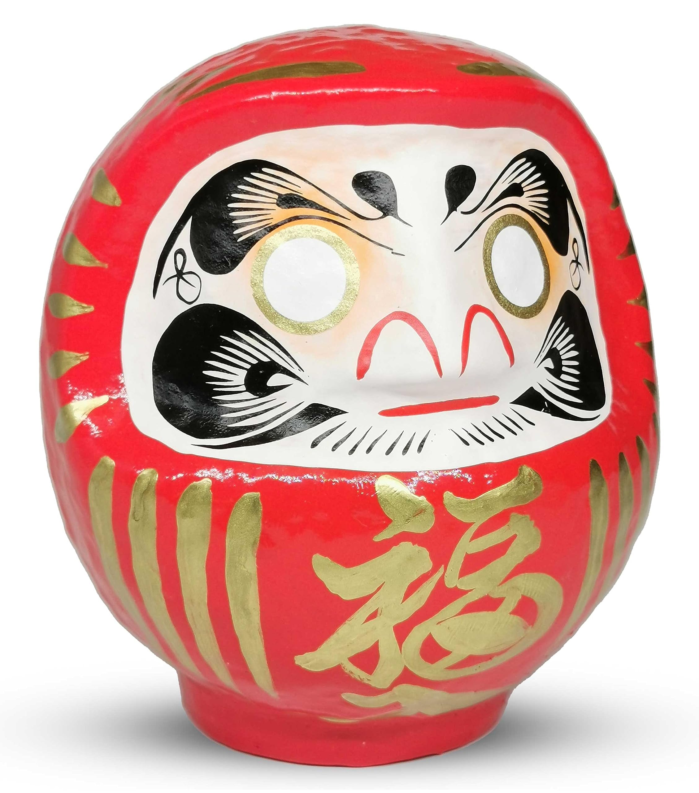 Takasaki Daruma 4.7-inch red front view symbolizing luck and focus on goals