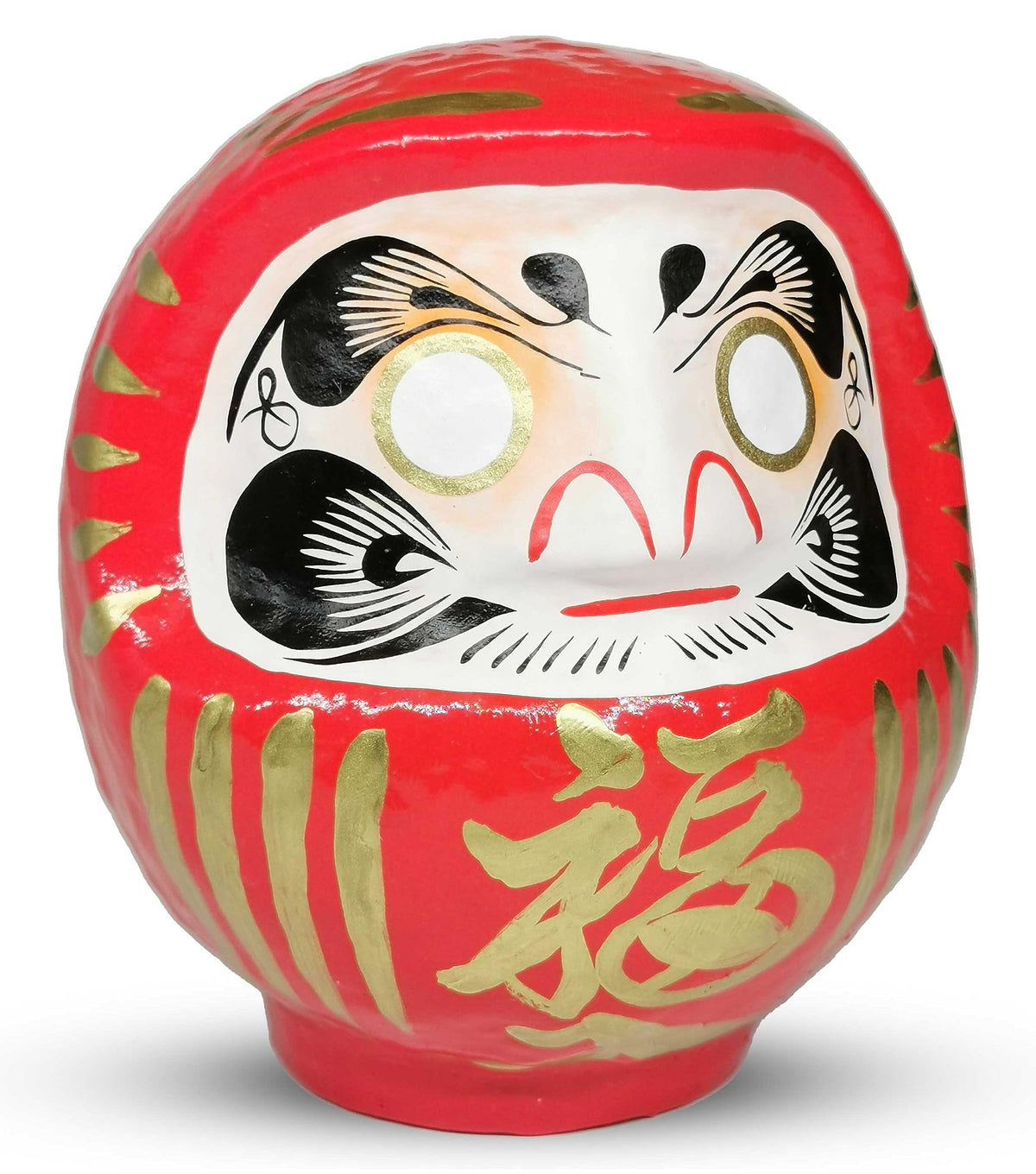 Takasaki Daruma 4.7-inch red front view symbolizing luck and focus on goals