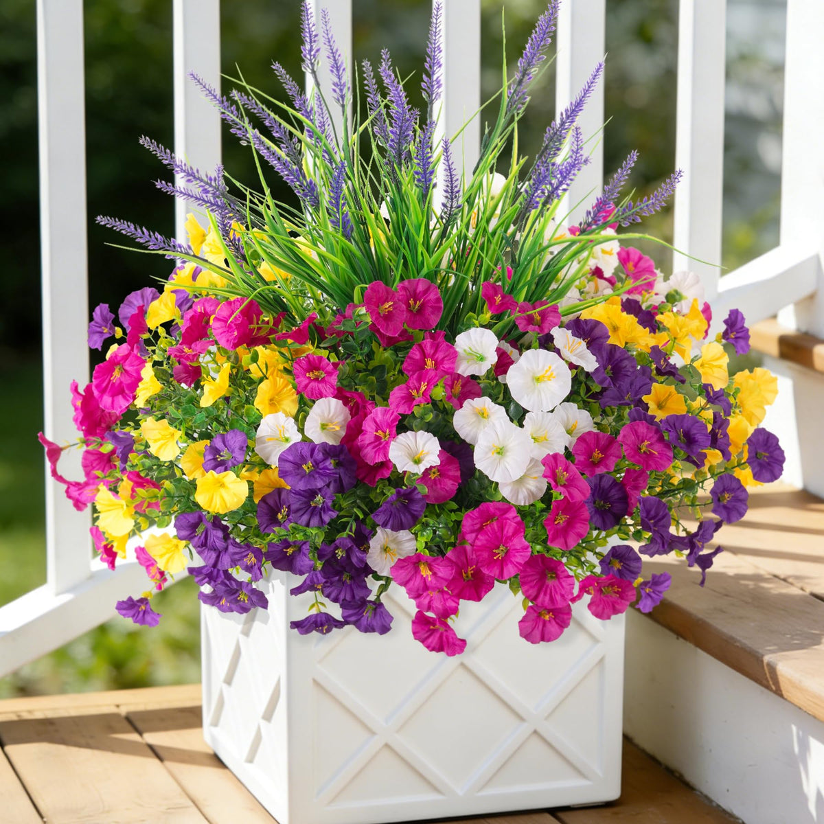 TakeArt artificial morning glory bundles brighten outdoor spaces with durable color