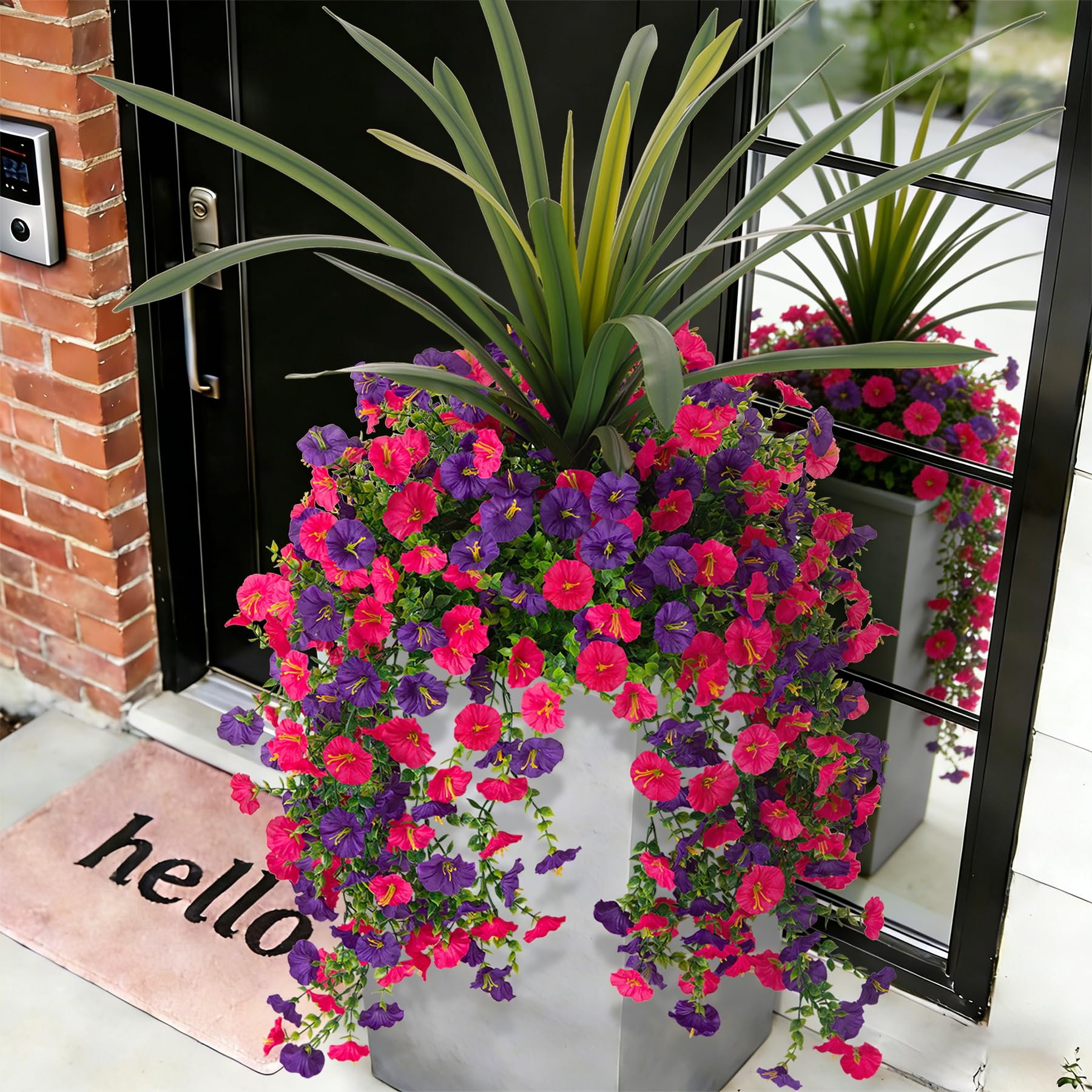 TakeArt morning glory bundles close-up for outdoor decor with ultra-realistic, UV-resistant blooms.