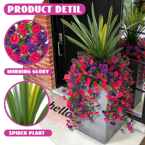 TakeArt morning glory flowers with 16 forks arranged for garden accents and DIY projects.