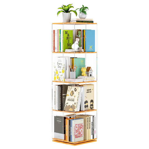 TAKEKIT rotating bookshelf with 360-degree rotation for easy access to books