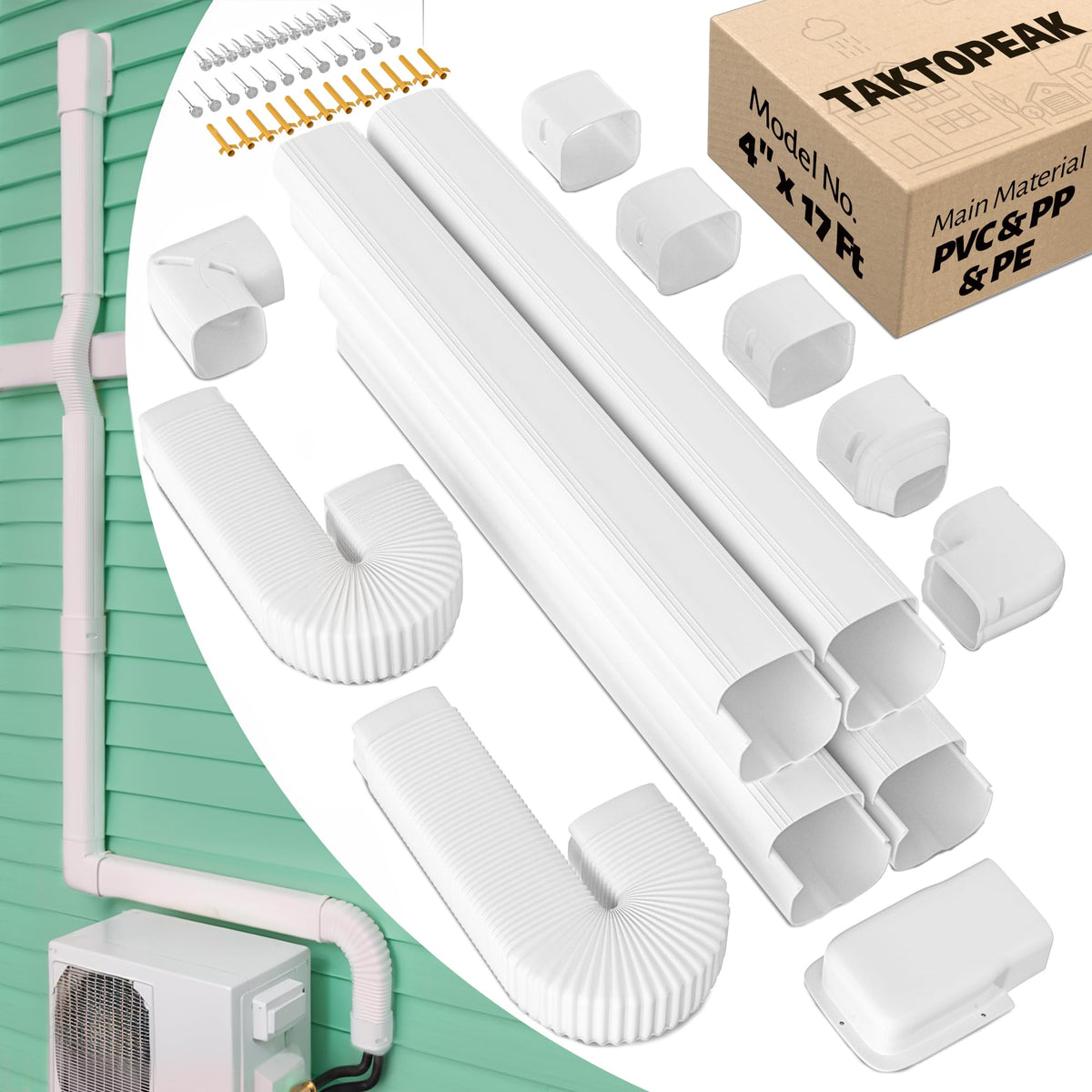 TAKTOPEAK 4'' line set cover with straight ducts keeps lines tidy and protected.