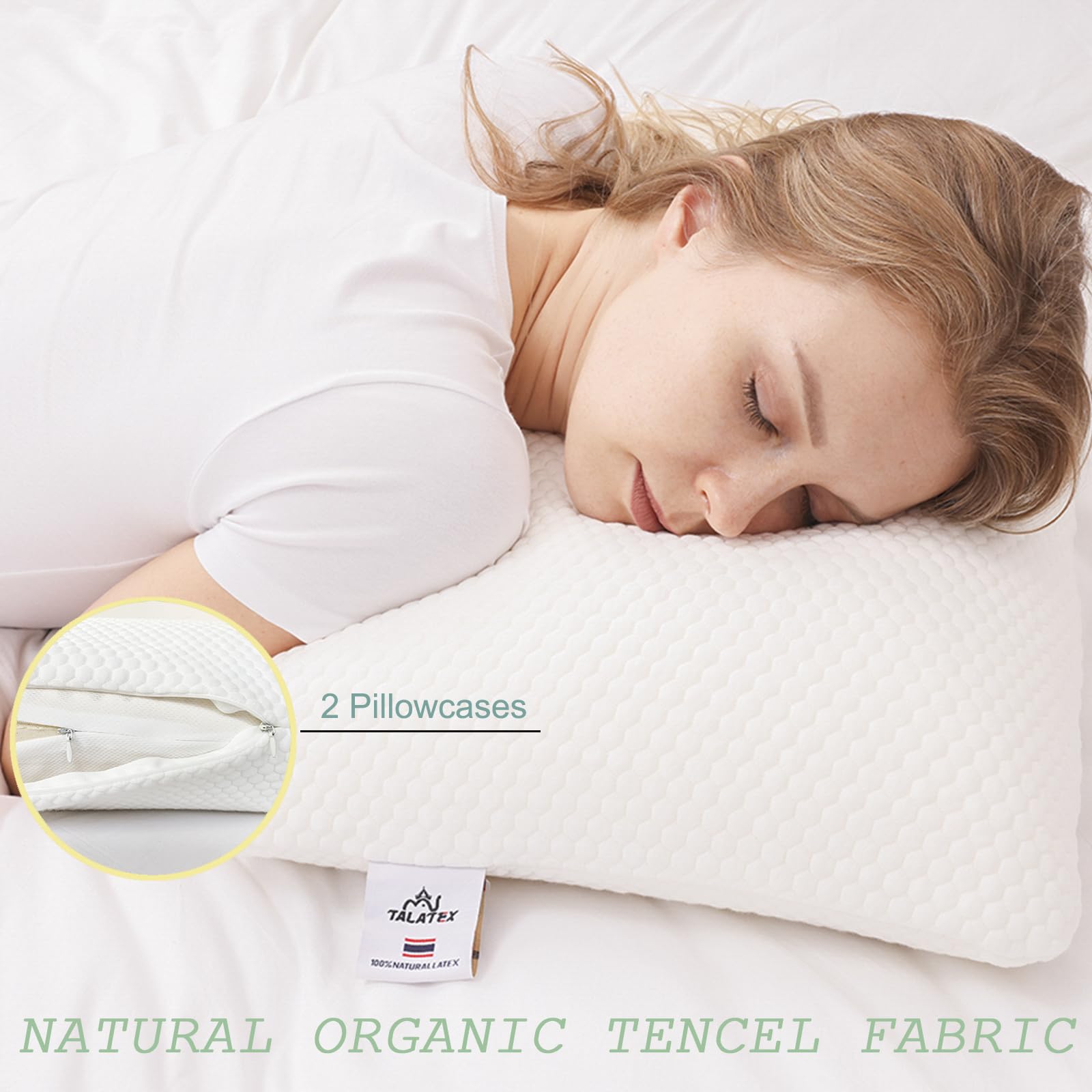 TalatexHome Talalay pillow soft-medium-firm core detail.