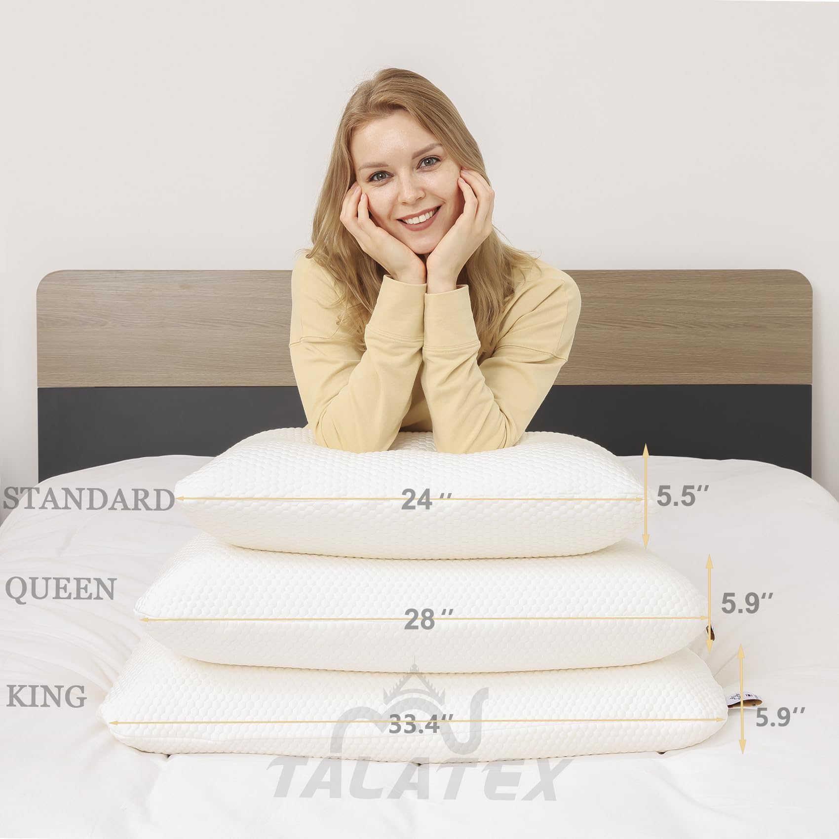 TalatexHome Talalay pillow perforated ventilation close-up for airflow.