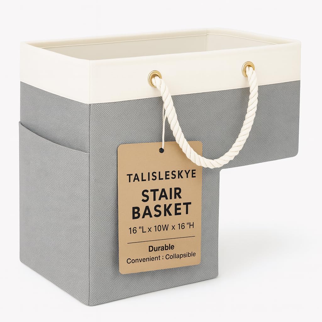 talisleskye stair basket durable cotton linen material for daily use