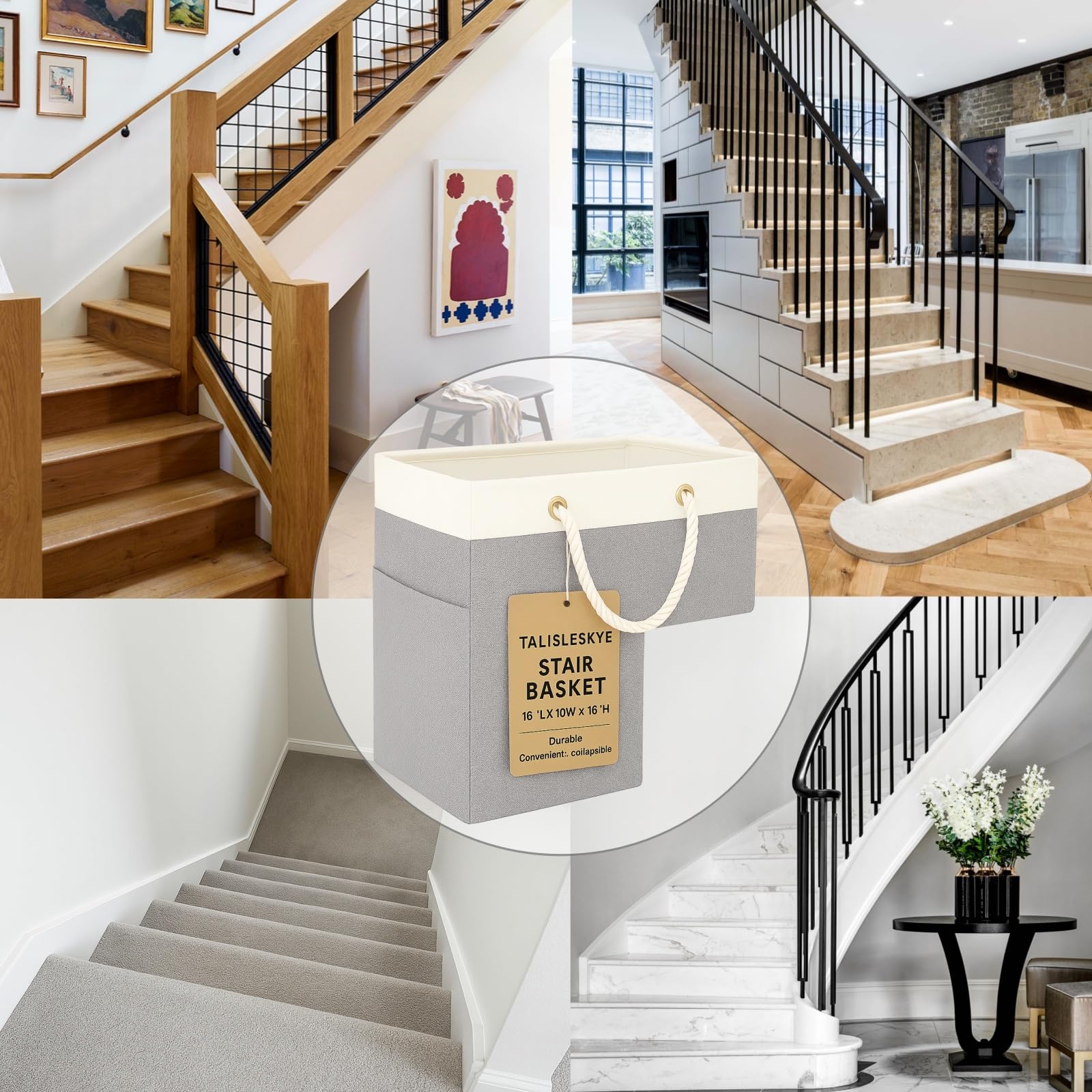 talisleskye stair basket folds flat for drawer storage