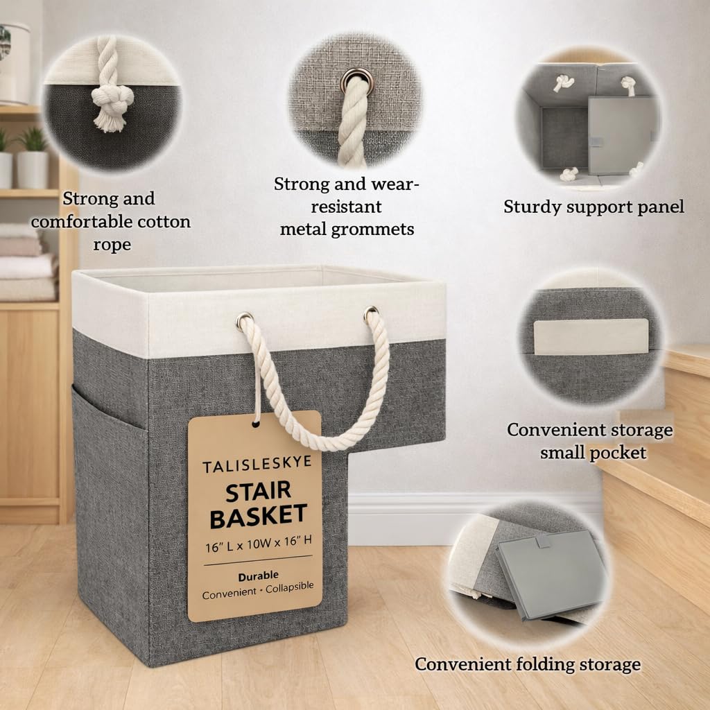 Talisleskye stair basket in stairs use for easy item transport between floors