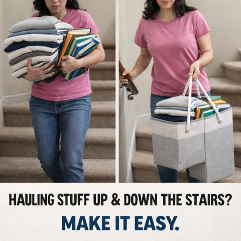 talisleskye stair basket inverted L shape fits stair contours