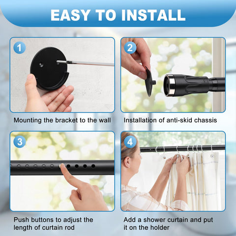 TALITARE multipurpose rod used as curtain, closet, or partition support.