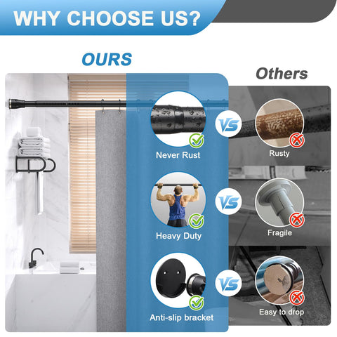 TALITARE rust-proof stainless steel construction withstands bathroom humidity.