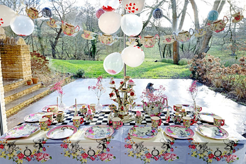 Talking Tables Alice bunting spans 4 m, creating a festive focal point