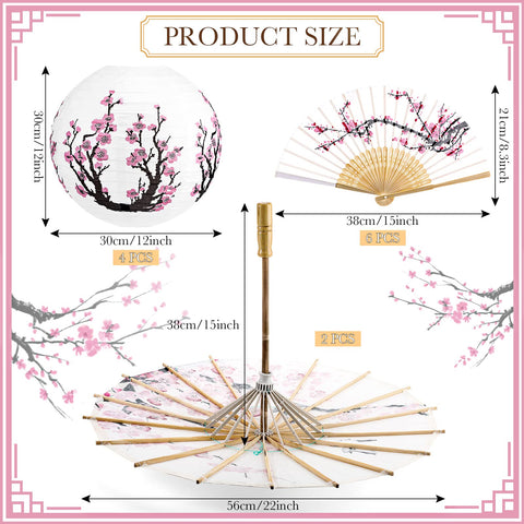 Tallew Japanese cherry blossom umbrella with wood handle as decorative shade