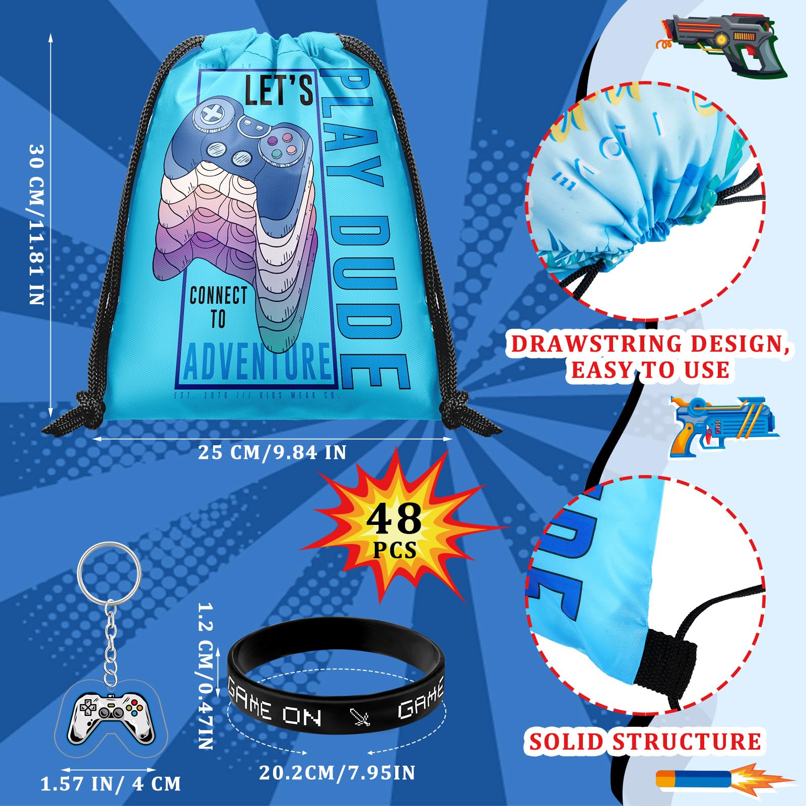 Talltalk colorful wristbands with game theme for party favors