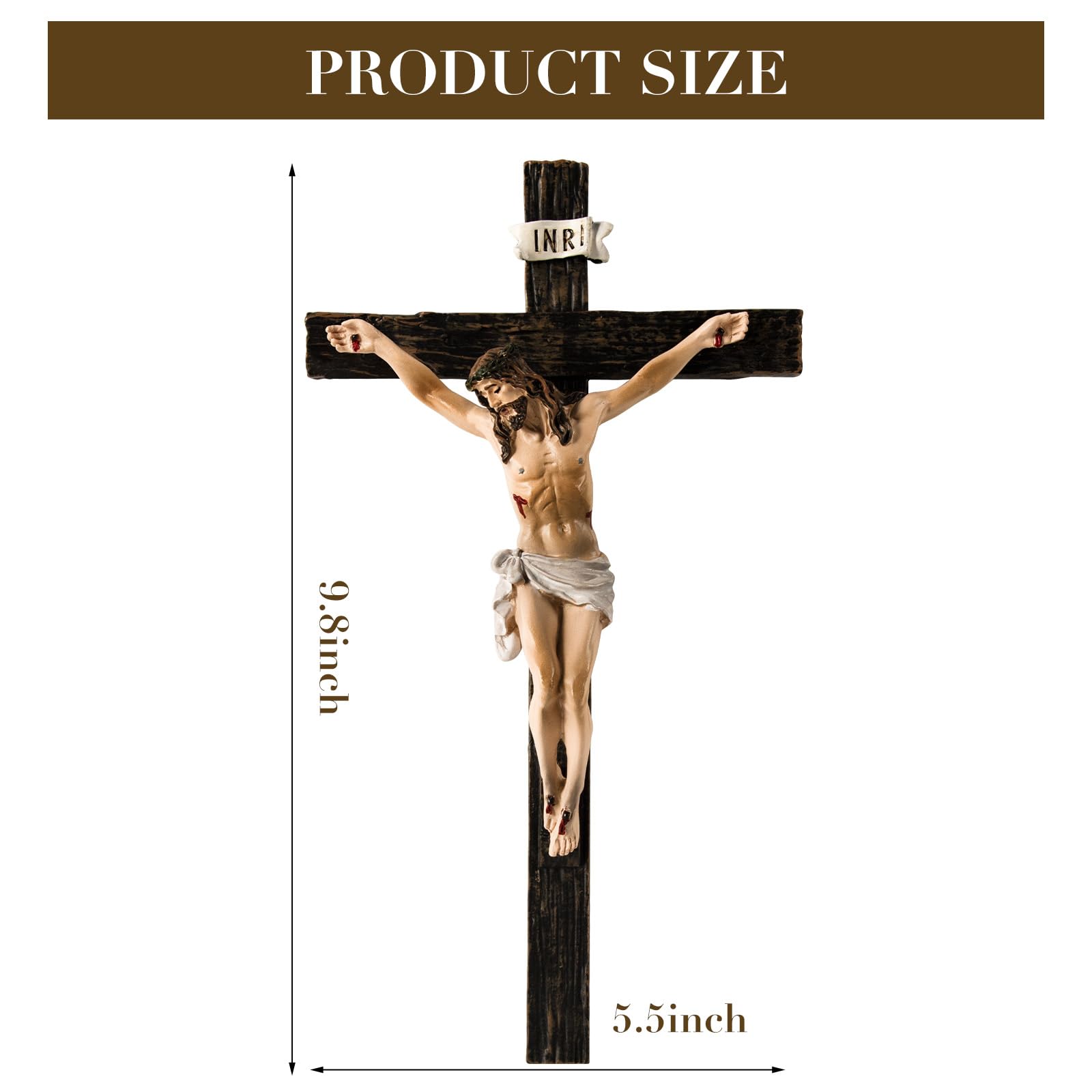 TALPGOD crucifix wall cross 10-inch detailed carving showcases craftsmanship on display