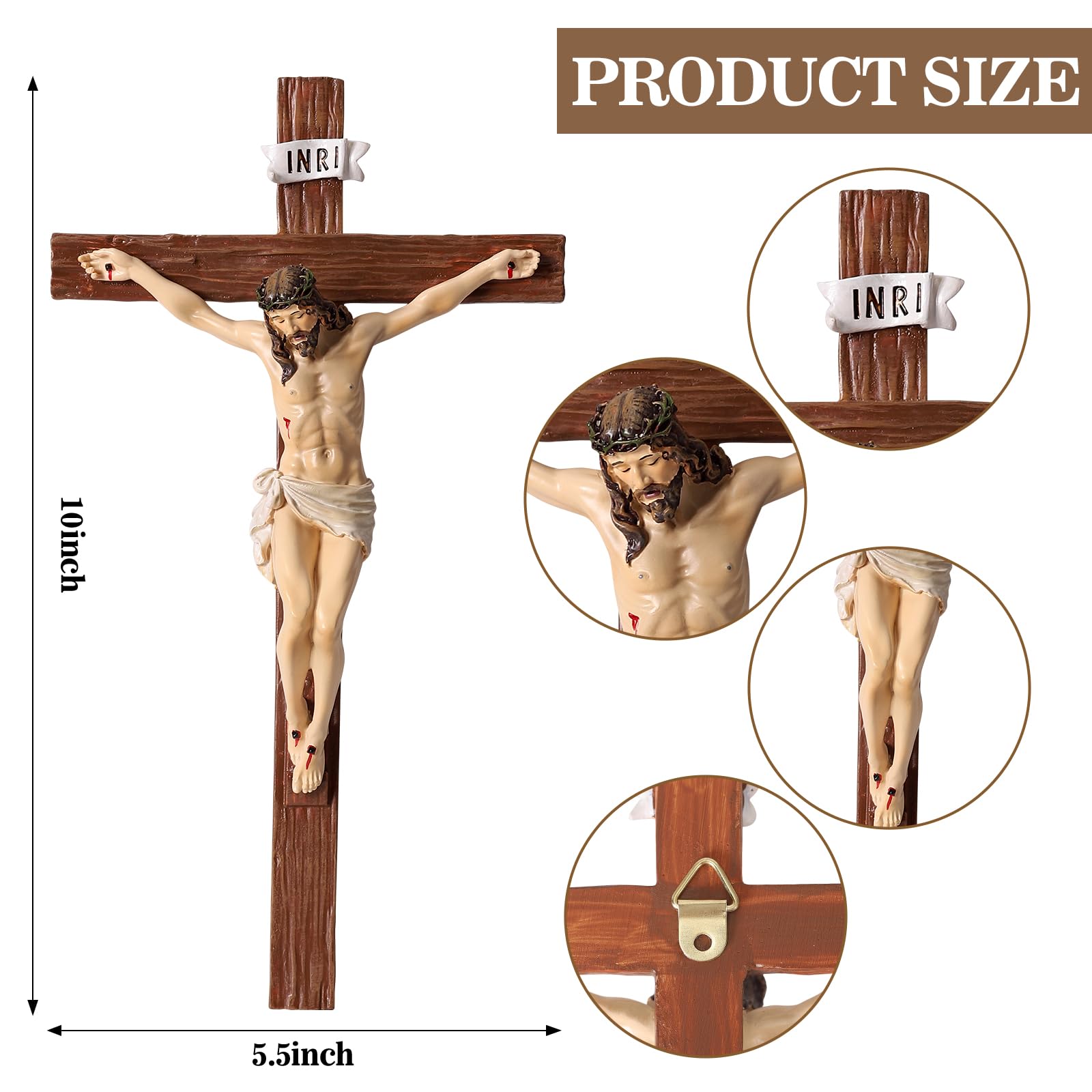 TALPGOD crucifix wall cross hangs securely for living rooms, offices, or sacred spaces.