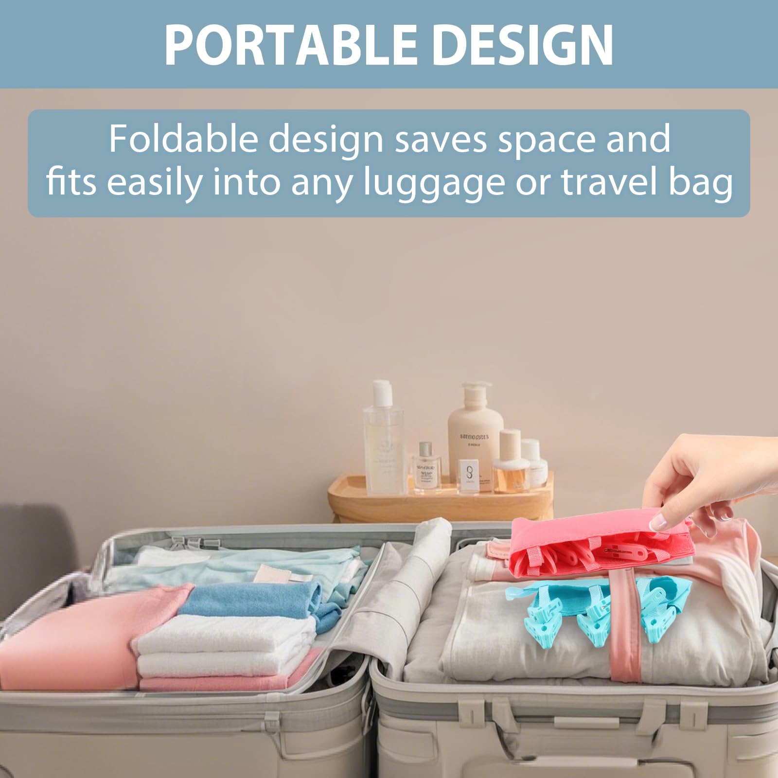 TamBee portable hanger clips six clips arranged for multiple items