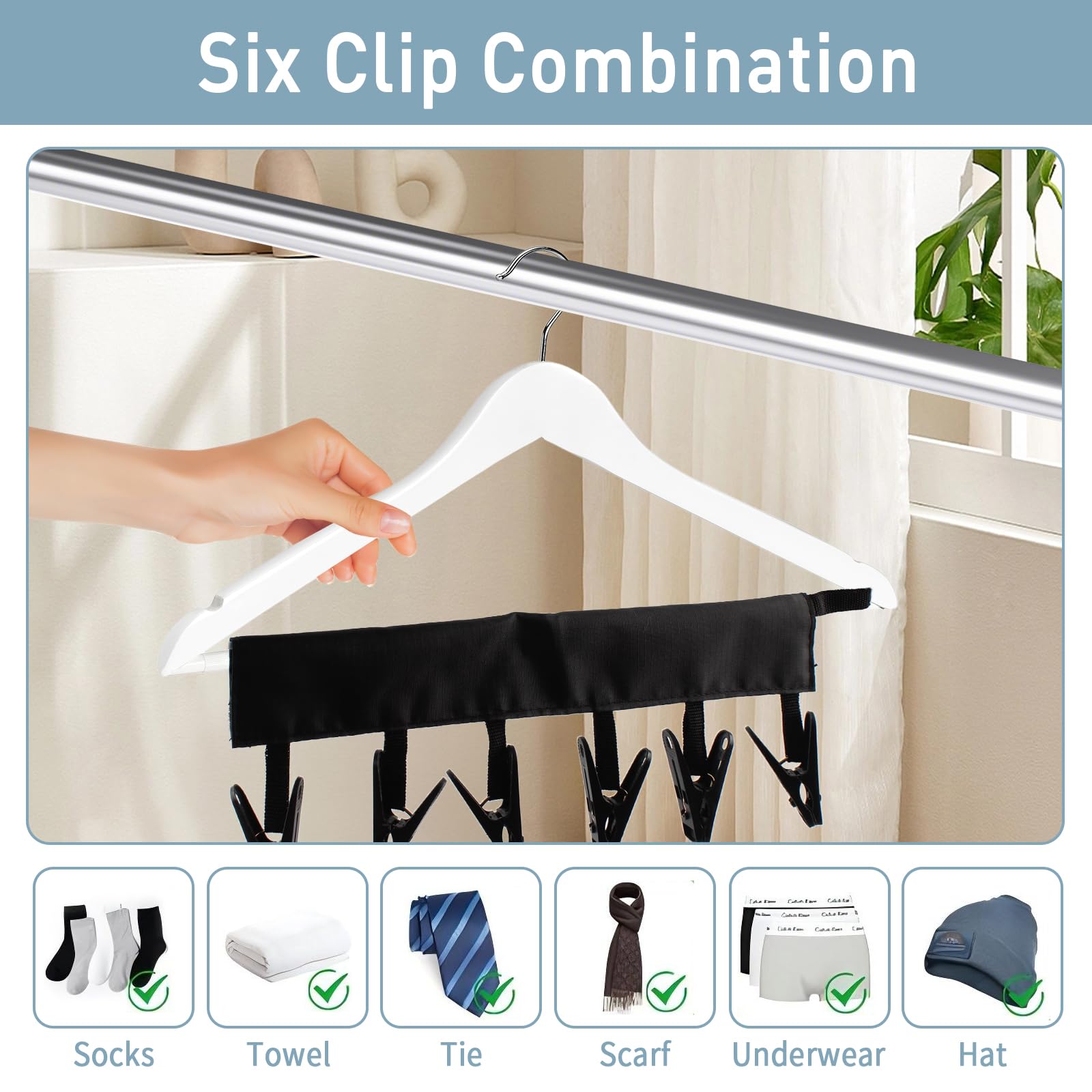 TamBee portable hanger clips drying swimwear after pool days