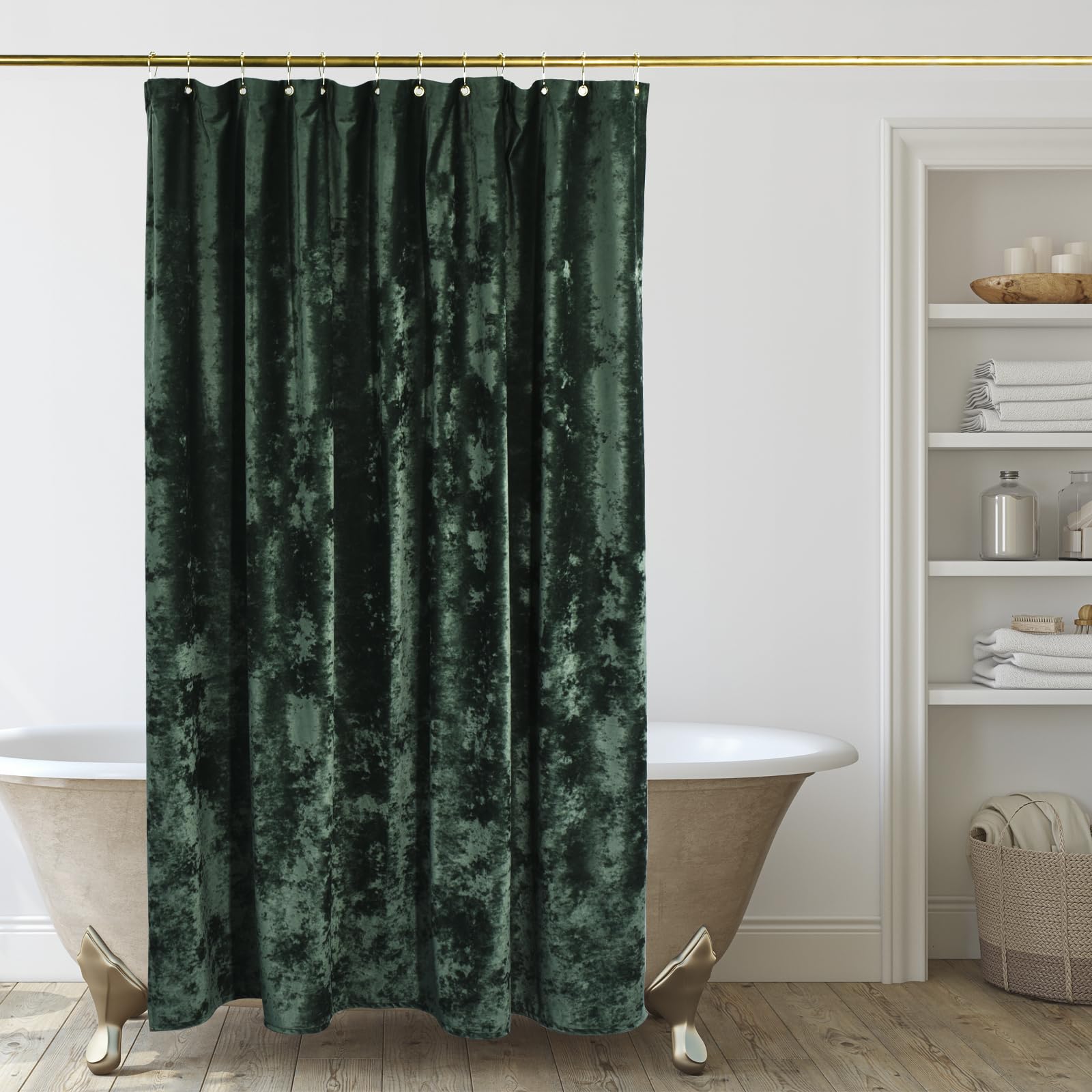 TAMGHO weighted bottom hem keeps the curtain in place during showers.