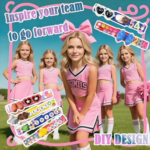 Tamkudoy Cheer Pins sticker sheets provide sparkle and personalization options