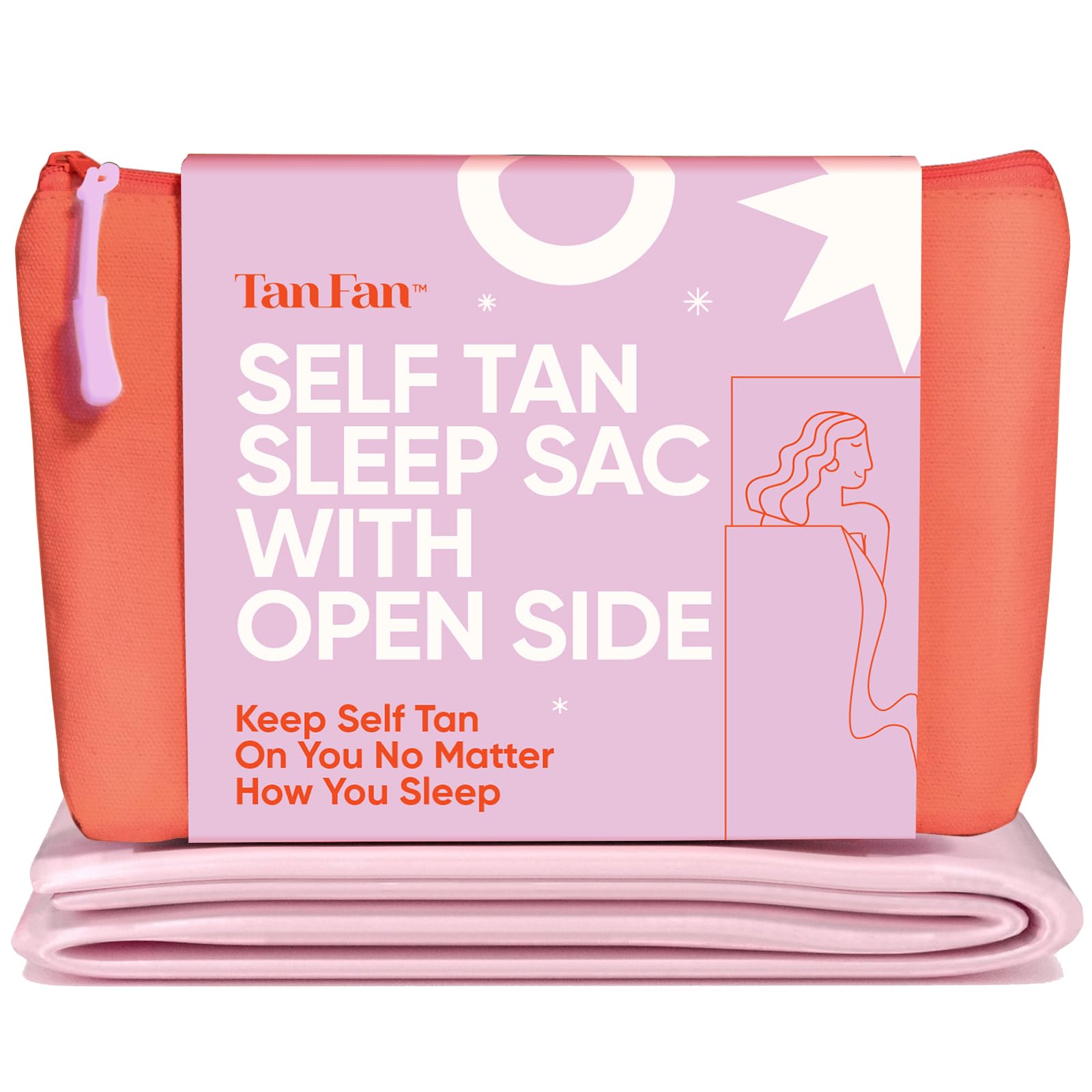 Tan Fan sleep sack open-side design for flexible sleep and reduced transfer