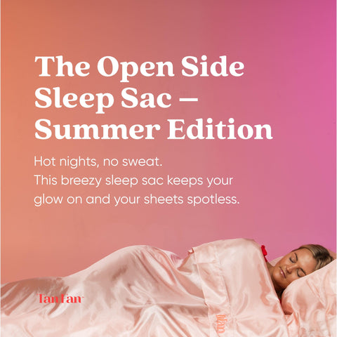 Tan Fan sleep sack prevents self-tanner transfer on sheets